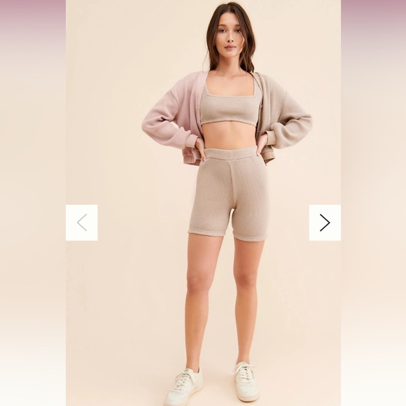Onia Waffle Knit Biker Shorts - M - Picture 1 of 4